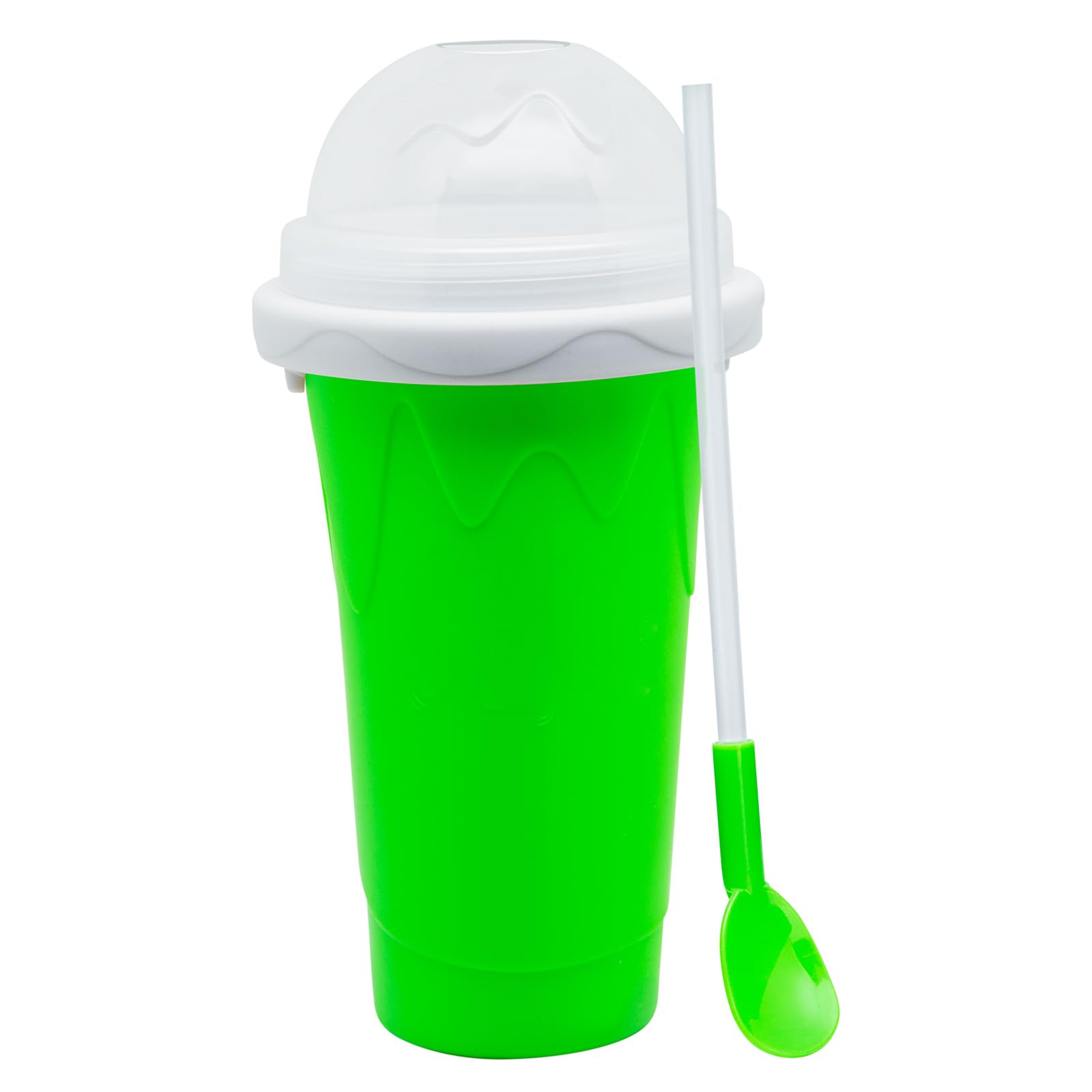 Compact 8.5 by 4 inch Frozen Magic Slushy Cup fits small fridges.