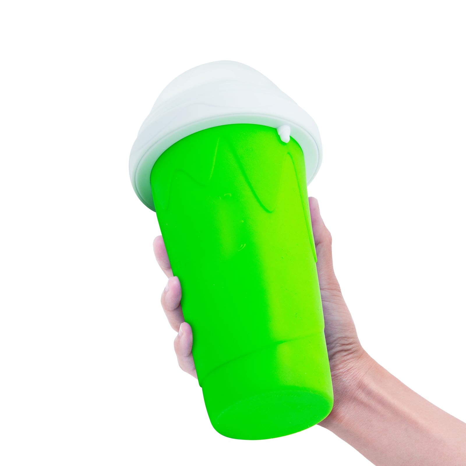 Freezer-ready Frozen Magic Slushy Cup insert cools drinks quickly for slushies.