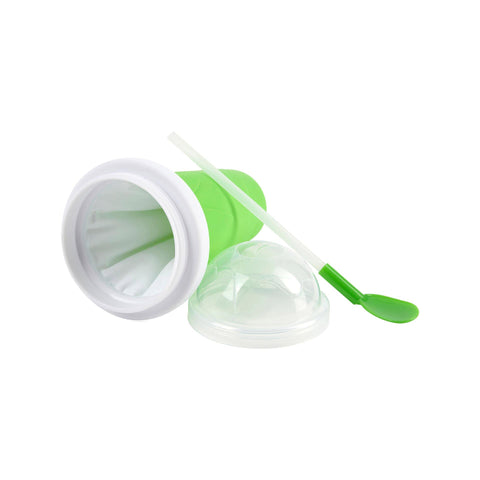 Lid and spoon assembly of Frozen Magic Slushy Cup for easy slushy sipping.