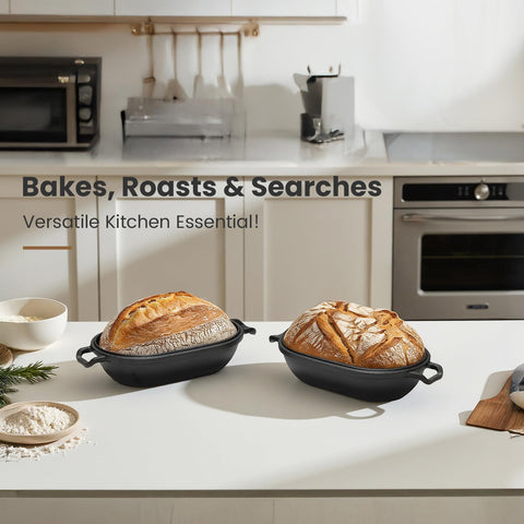 FRRLY cast iron bread pan suitable for camping and outdoor cooking