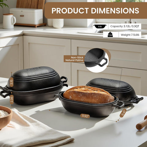 FRRLY loaf pan in oven highlighting integrated lid
