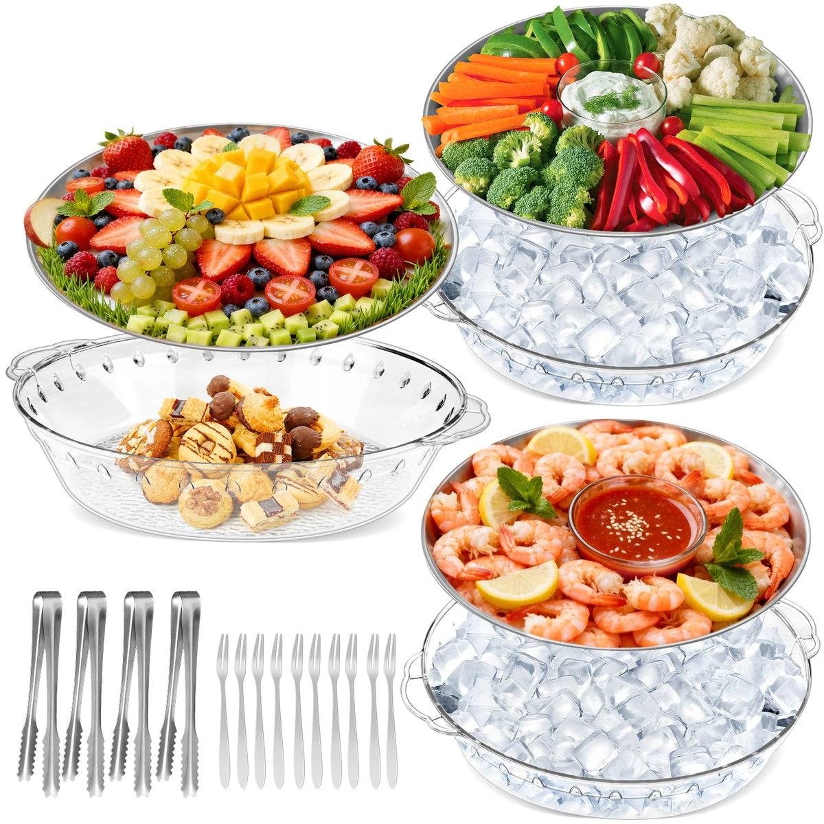 FRUIID chilled serving trays 3-pack keep appetizers cool during gatherings.