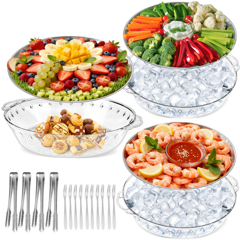 FRUIID chilled serving trays 3-pack keep appetizers cool during gatherings.