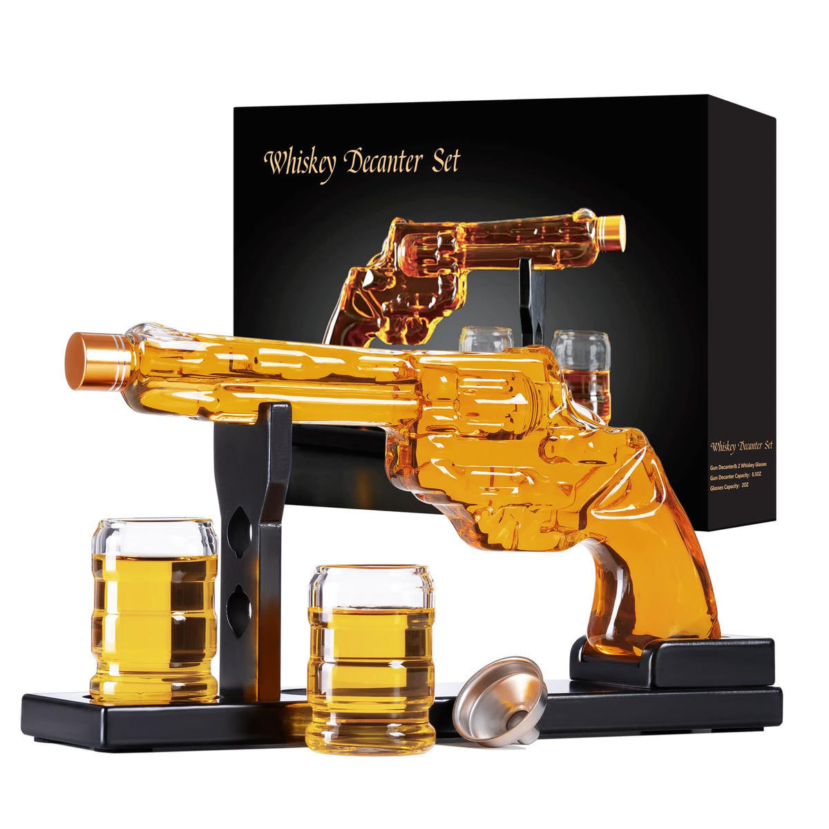 FrutPunch Gun whiskey decanter with 8.5 oz capacity for elegant entertaining
