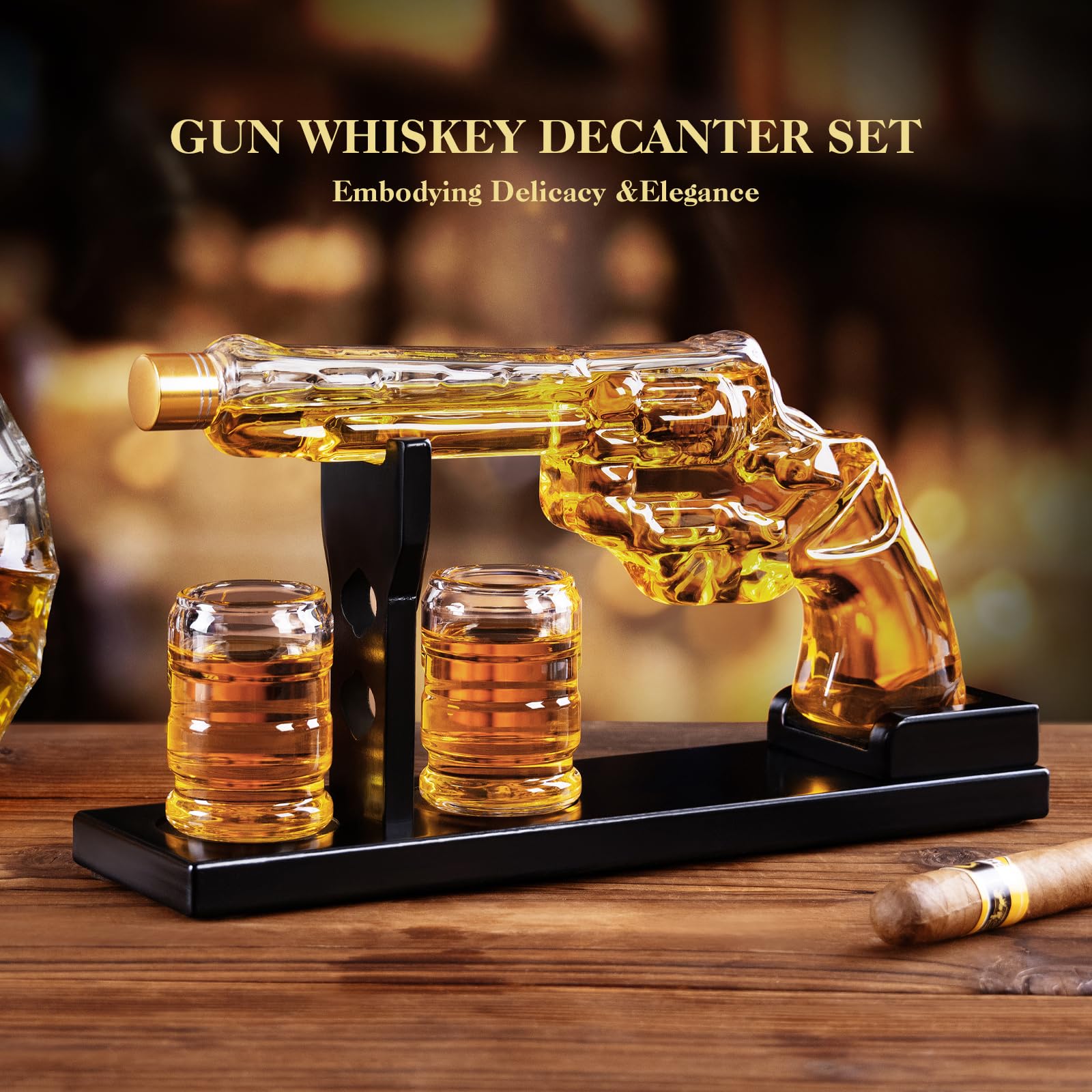 FrutPunch Gun whiskey decanter interior view highlights clarity