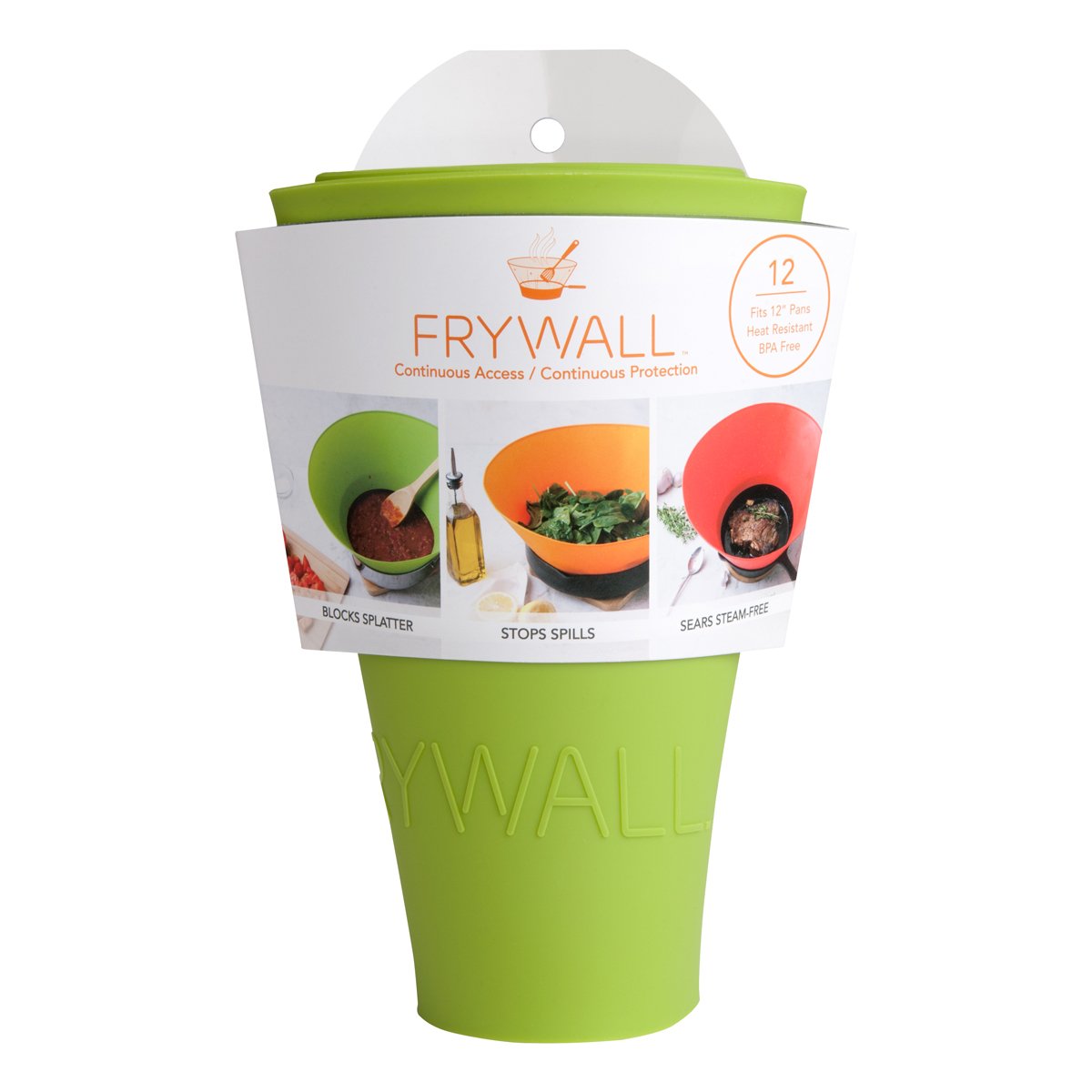 Frywall 12 Inch Large Green guarding cooking surface while cooking