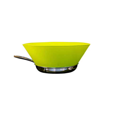 Frywall 8 (Small) Green Splatter Guard protecting a stovetop while frying.