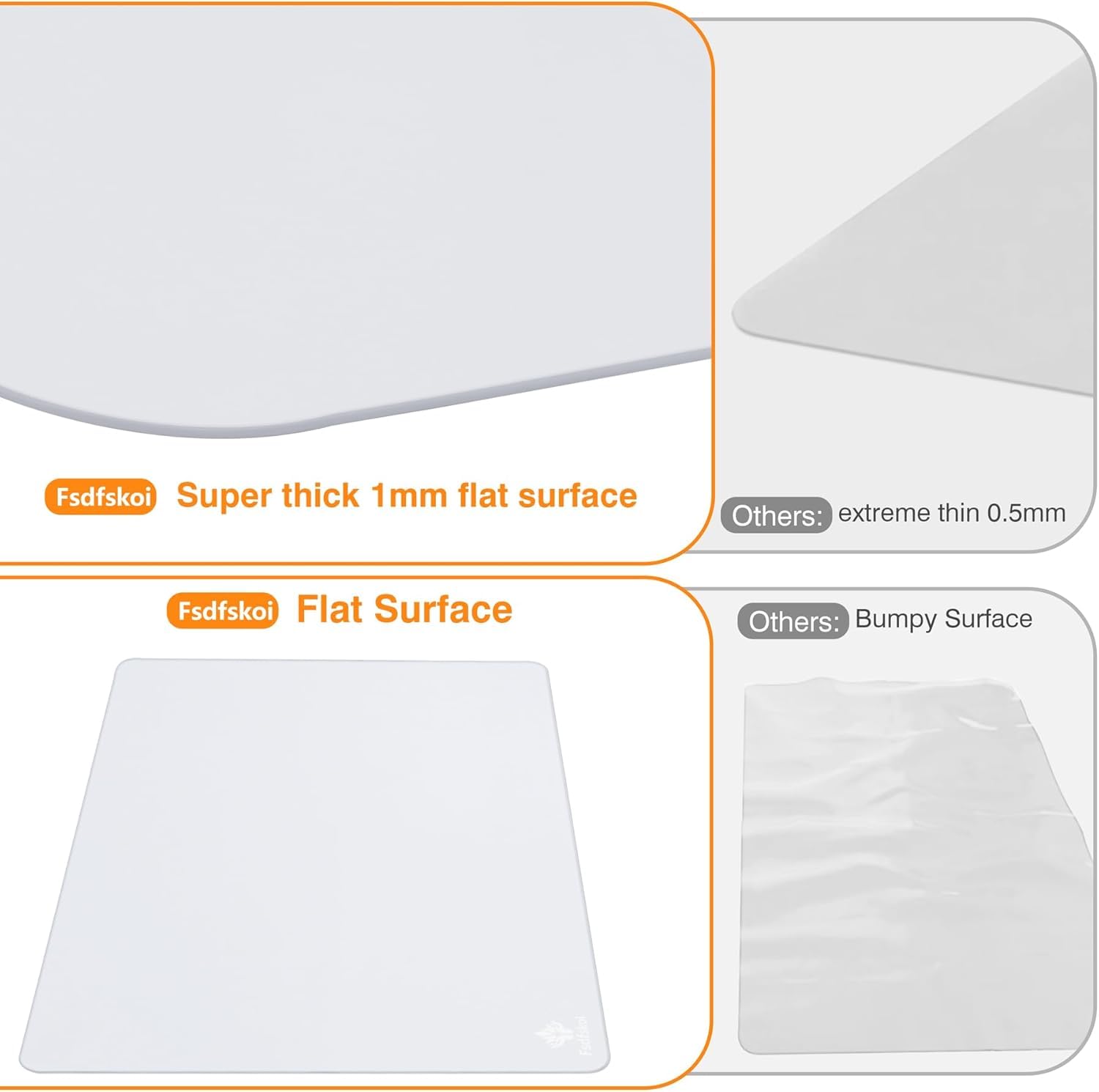 Fsdfskoi silicone mat glossy side gripping appliances for secure placement.