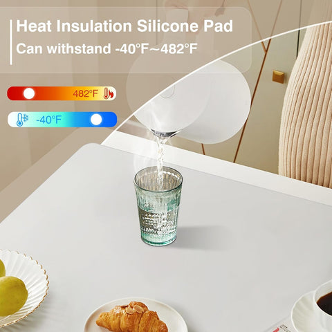 Fsdfskoi silicone mat spill-resistant surface easy to wipe clean.