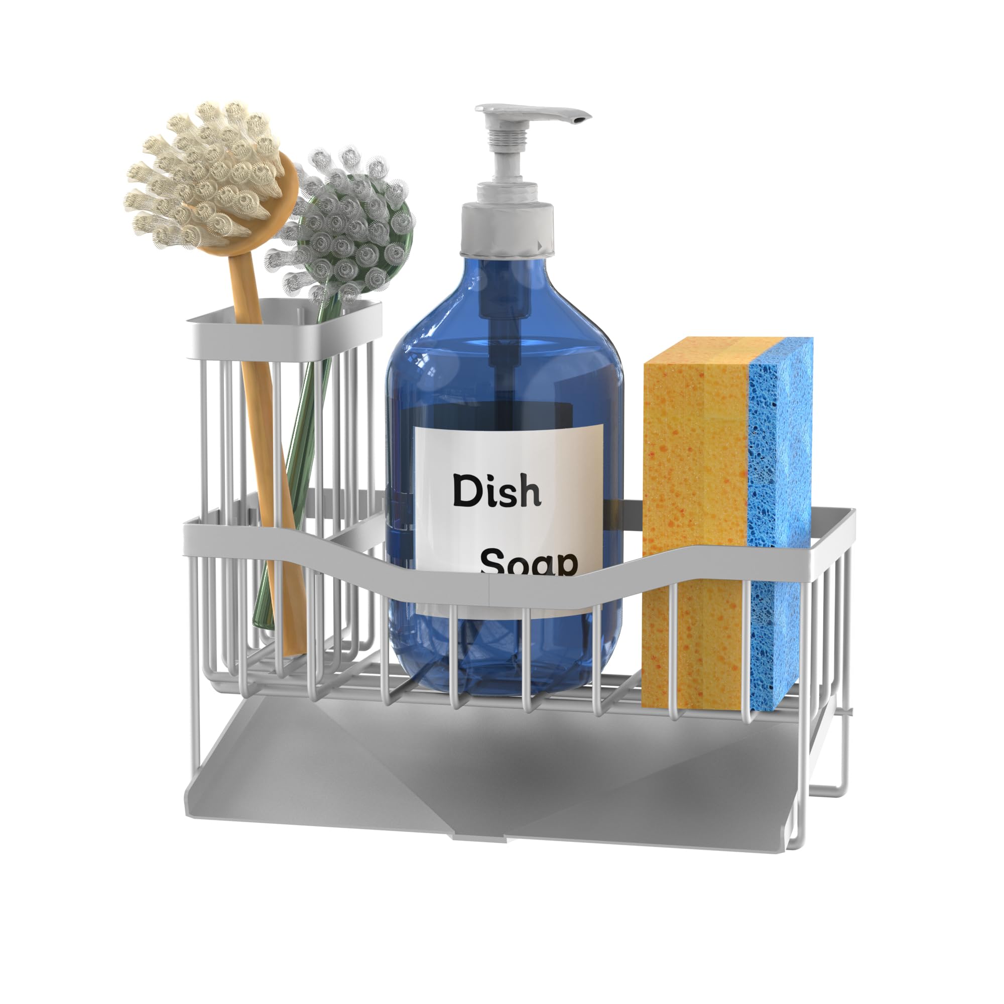 Fssvcd Maifan sink caddy keeps sponge and soap organized.