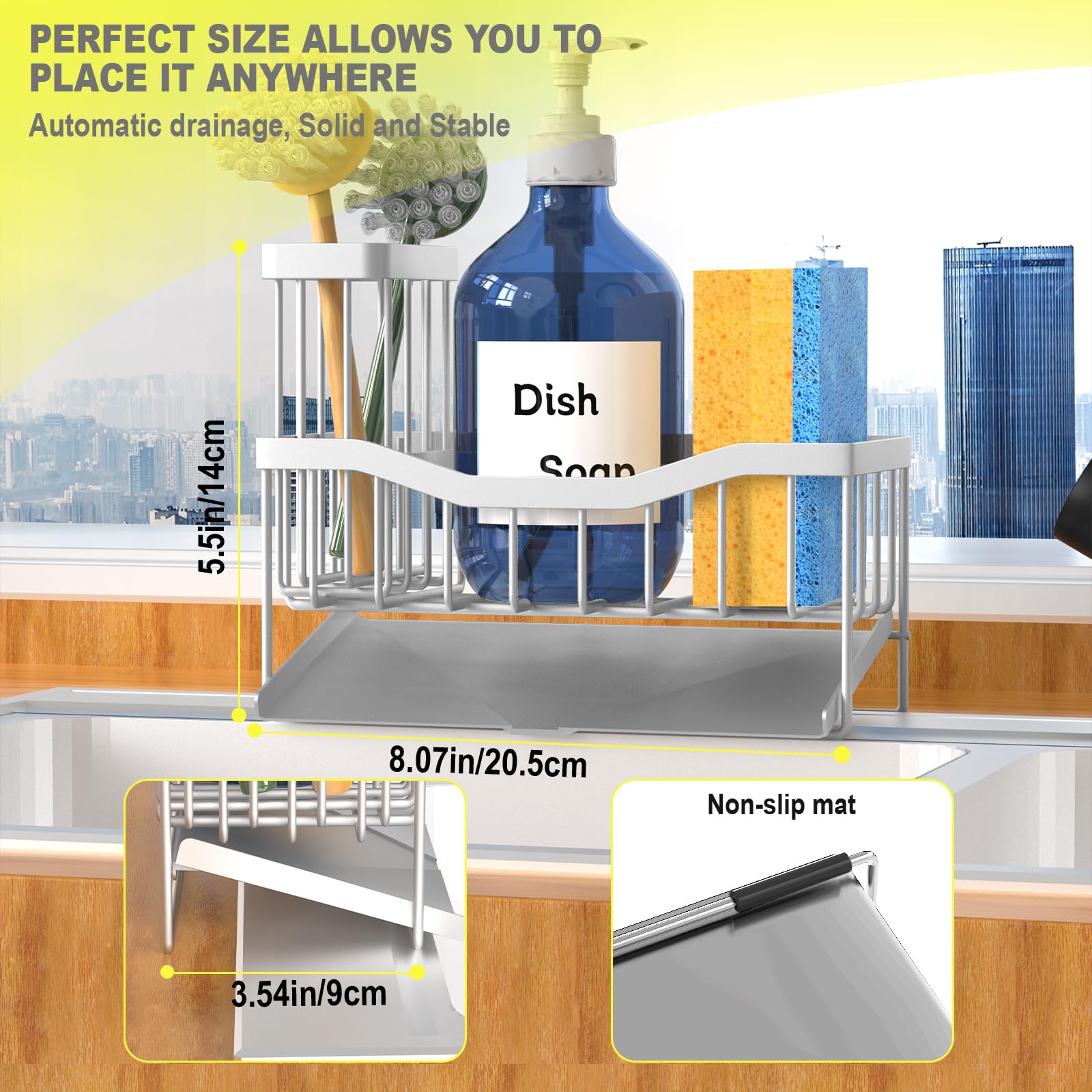 Fssvcd Maifan sink caddy compact dimensions fit small kitchens.