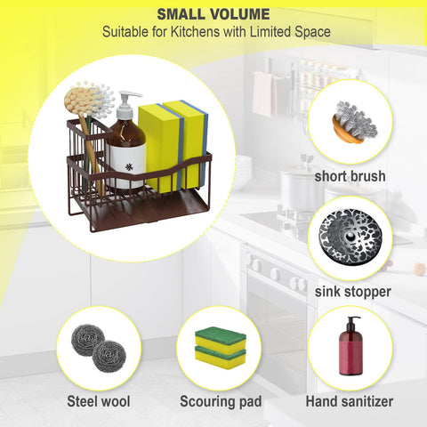 Fssvcd Maifan sink caddy self-drain tray prevents puddles on the counter.