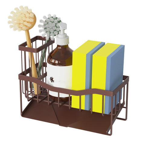 Fssvcd Maifan sink caddy stores sponges and soap with easy access.