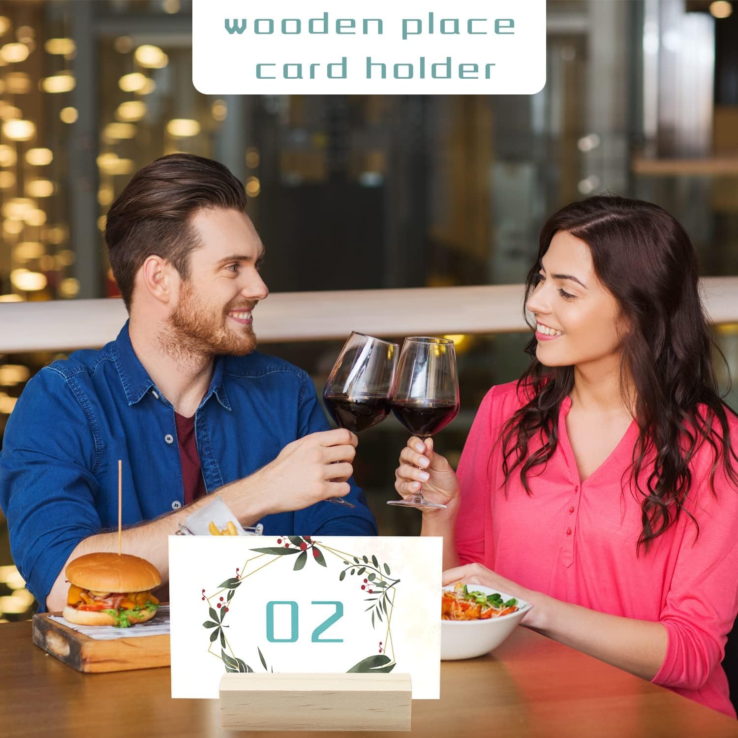 FSWCCK acrylic sign holder with wood base for versatile menus and signs