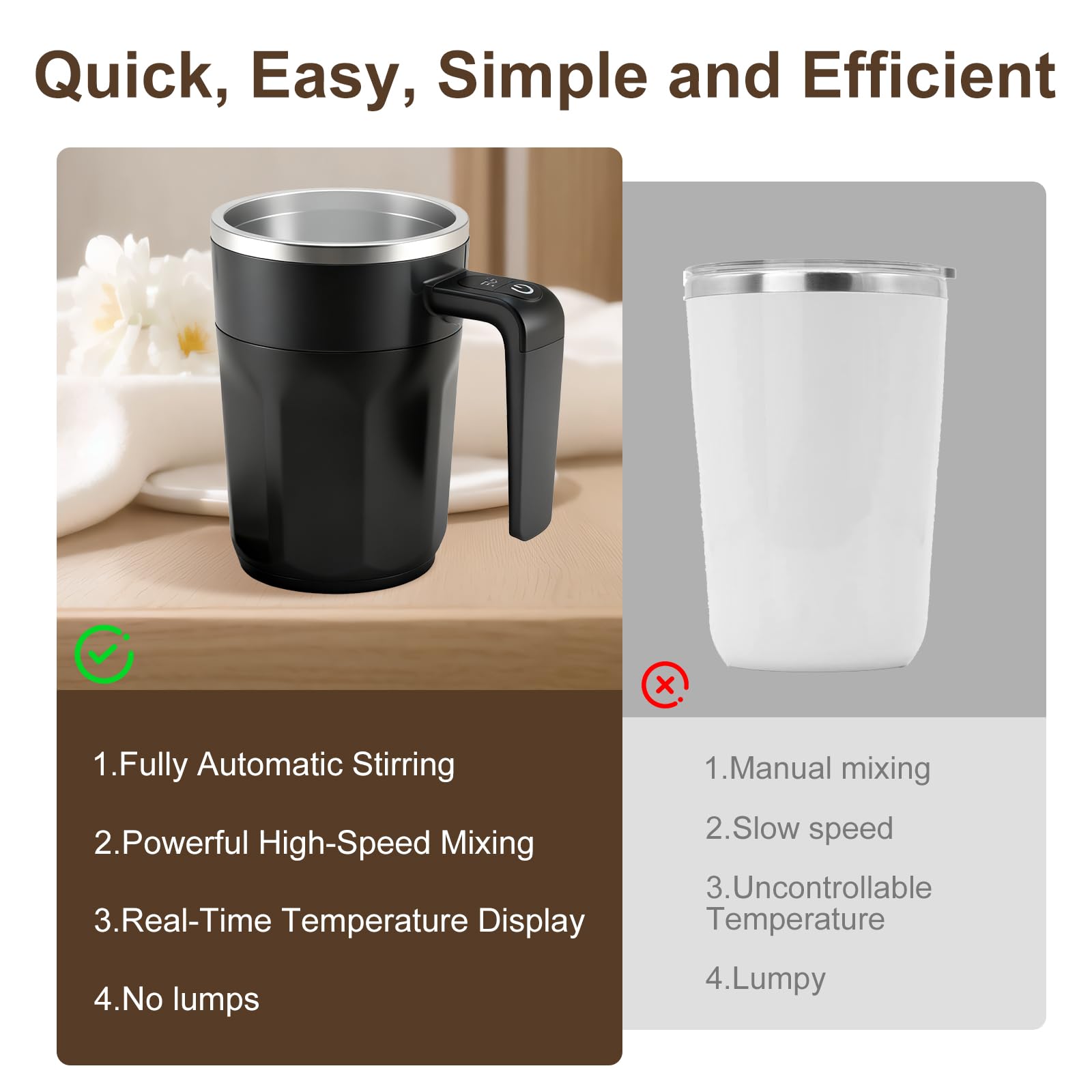 Ftutom magnetic stirring action blends beverages smoothly