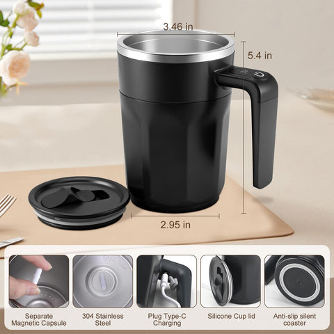 Ftutom secure sliding lid reduces spills during stirring