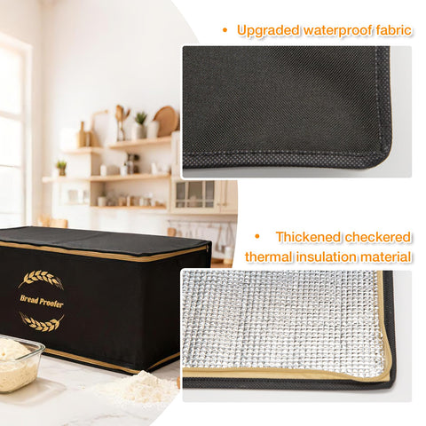 Ftzataz insulated bread proofing box in kitchen demonstrates thermal retention.