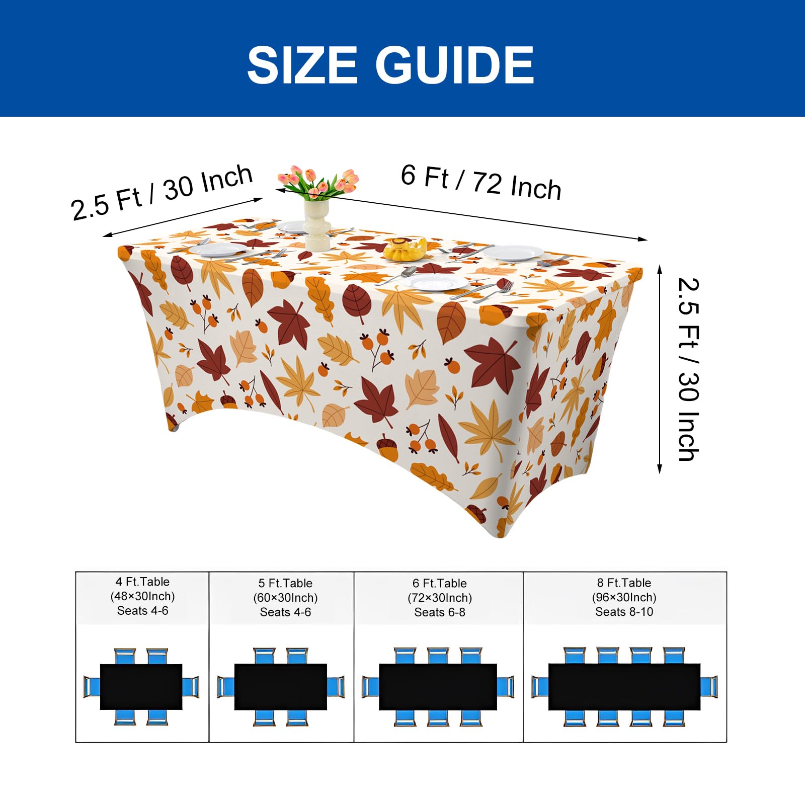 FUANGUI rectangle tablecloth easy-cleaning fabric saves time