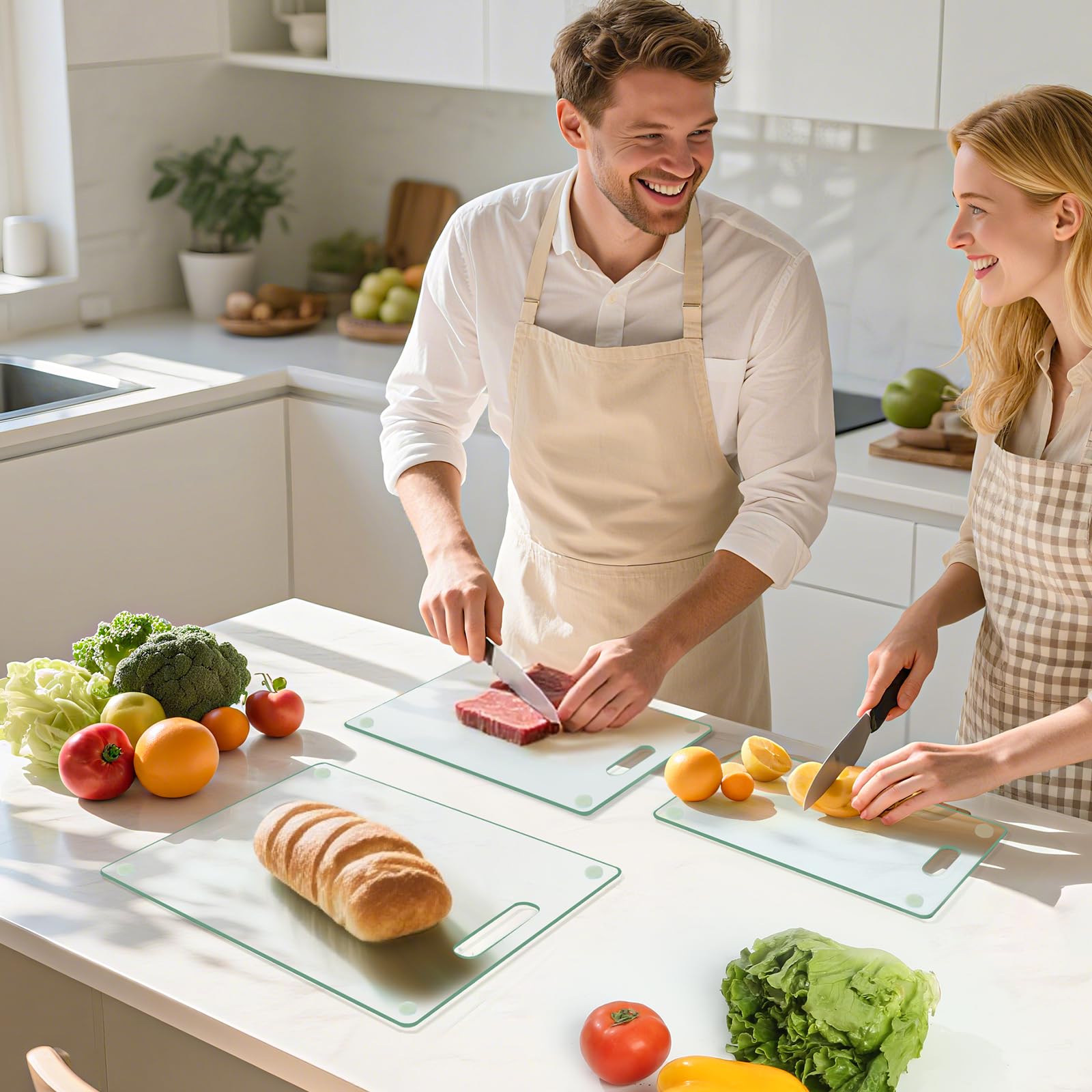 FUOAUYK heat-resistant glass board usable as counter protector
