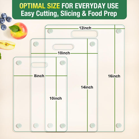 FUOAUYK 8x12 tempered glass board with handle for easy carrying