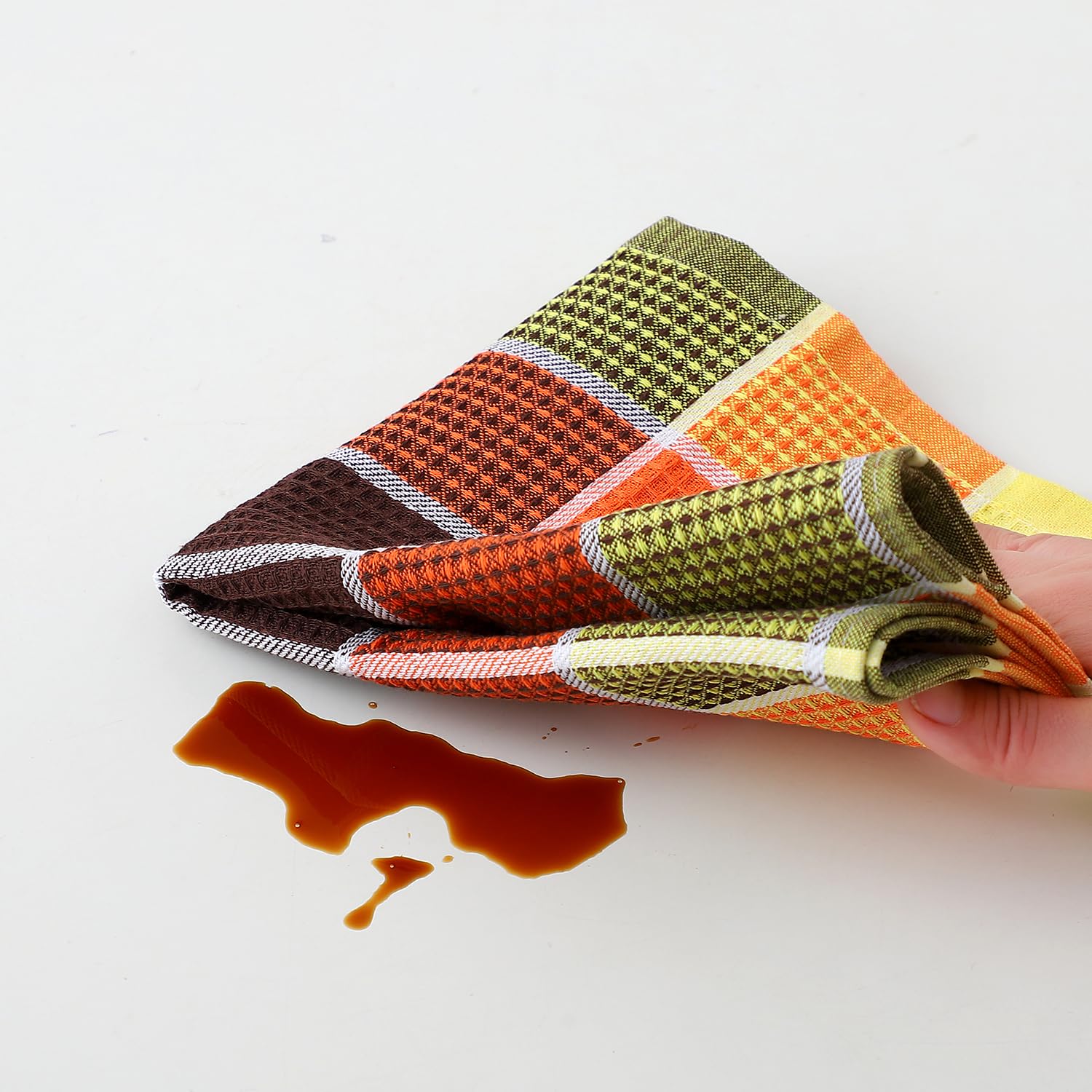 Fucibt Bright towels with buffalo check texture, daily cleaning use