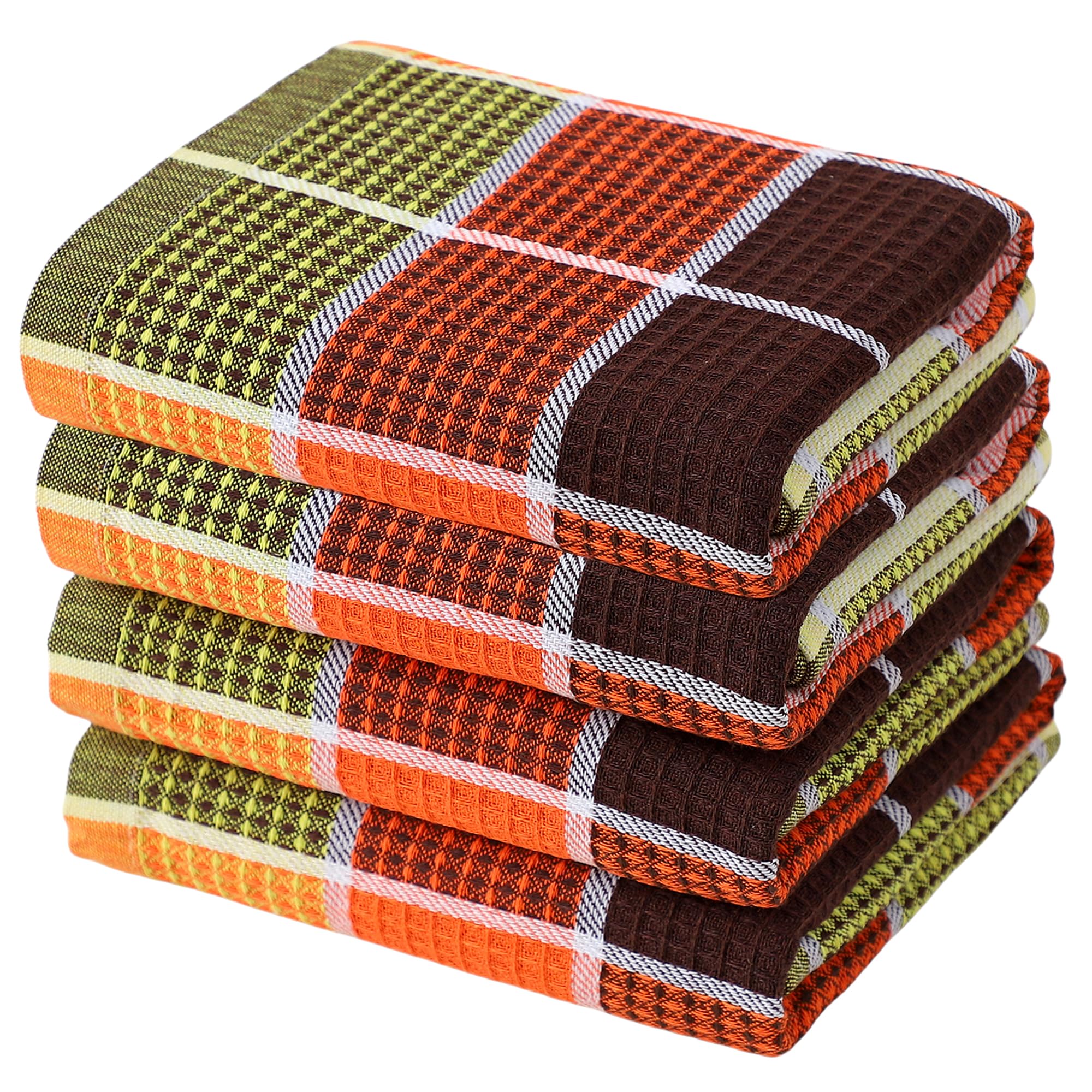 Fucibt Bright large towels front view, versatile 4 pack for drying dishes