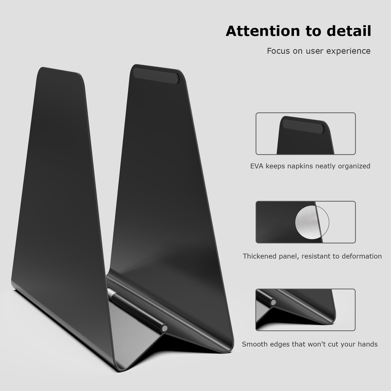 Fudontte durable powder-coated steel napkin holder resists rust and scrapes after daily use.