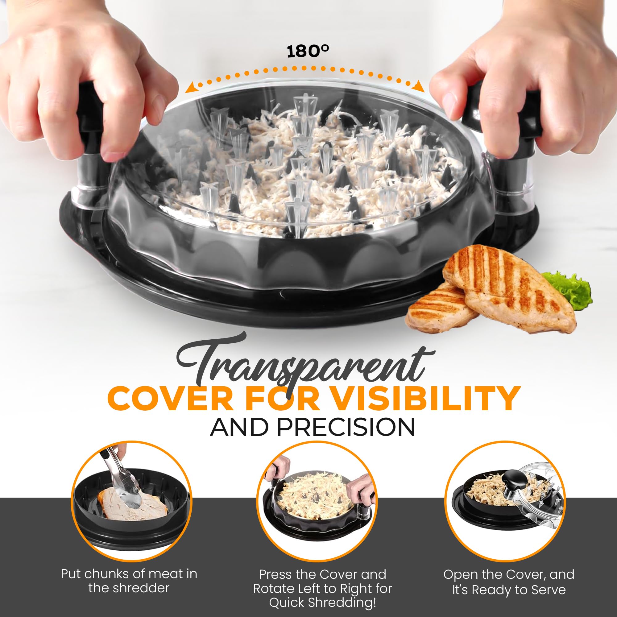 Fuel Kitchen ergonomic handle provides a comfortable grip for extended shredding sessions.