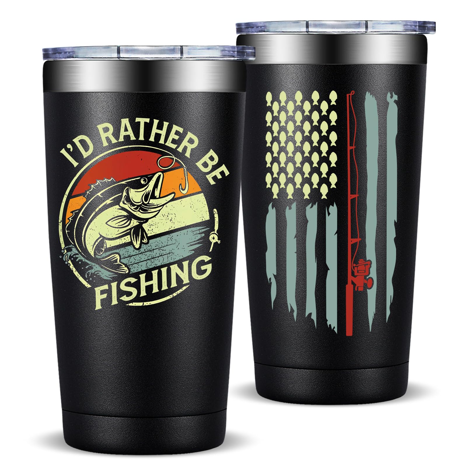 Fufandi 20oz insulated tumbler with leakproof lid for hot and cold drinks.