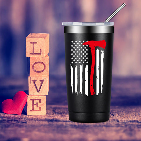 Fufandi firefighter tumbler fits most cup holders for travel