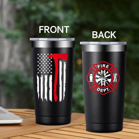 Fufandi firefighter tumbler in use during a coffee break