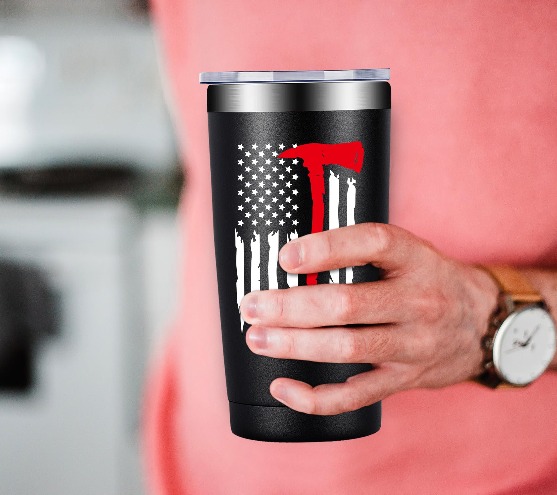 Fufandi firefighter tumbler temperature retention for hot and cold beverages
