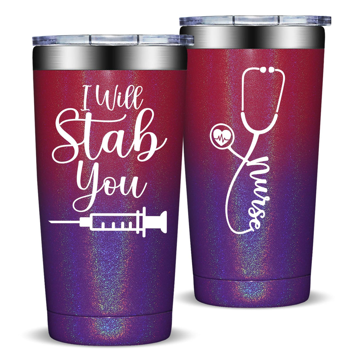 Fufandi nurse gifts tumbler front view shows bold design and practicality for daily use