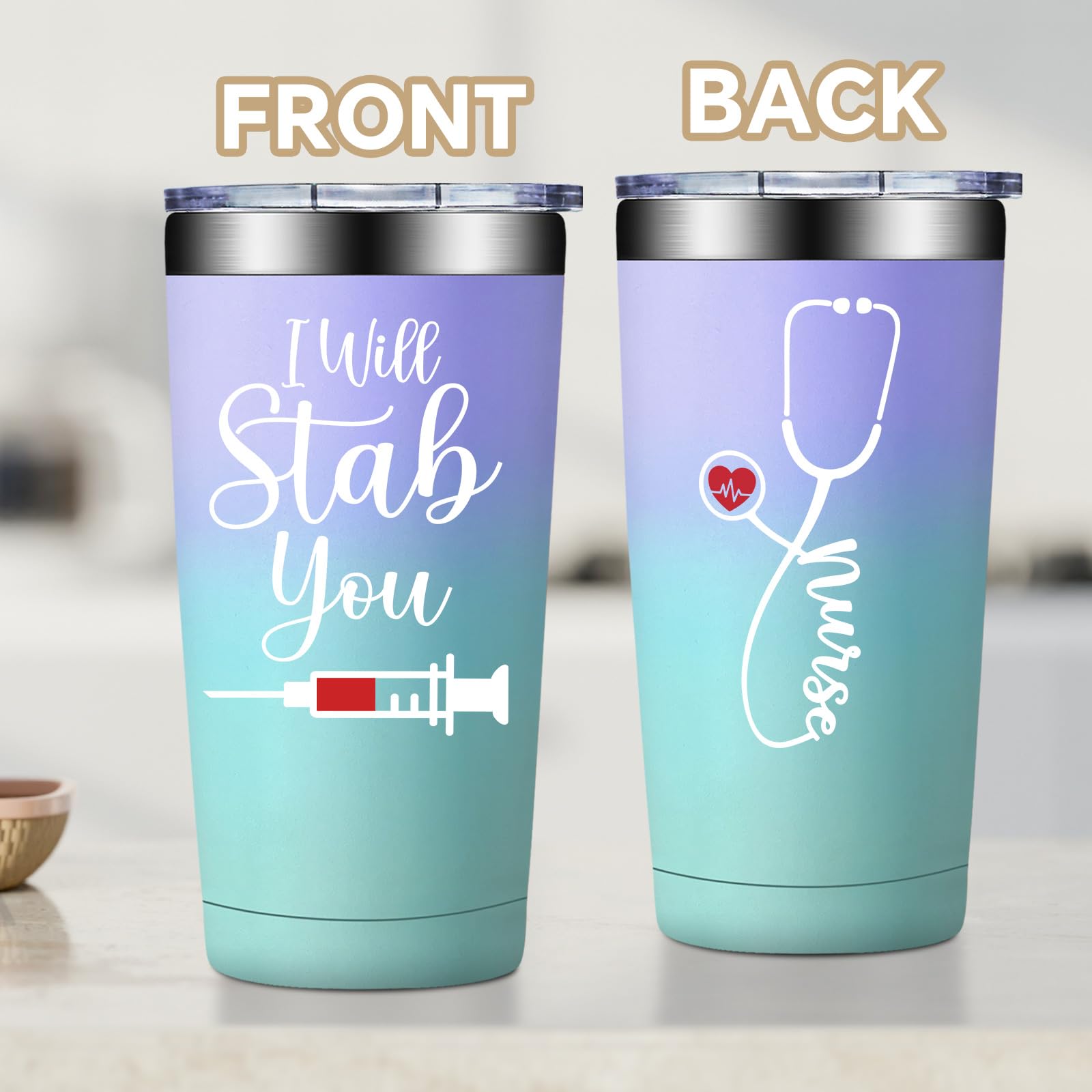 Fufandi nurse tumbler durable stainless close-up highlights long-lasting puncture resistance
