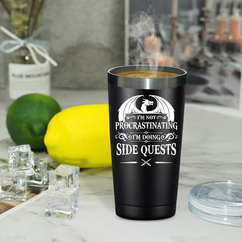 Fufandi vacuum-insulated 20oz keeps drinks cold or hot longer.