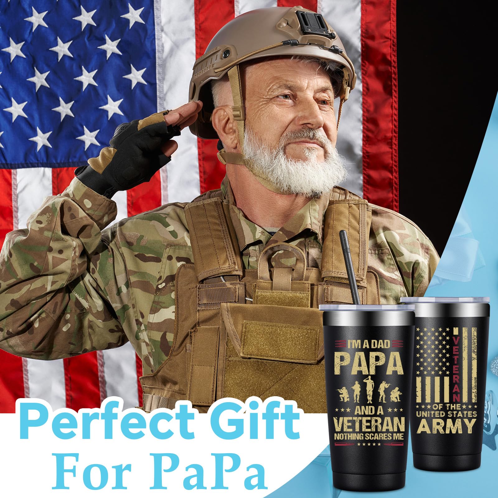 Fufandi Veteran Gifts stainless steel 18-8 exterior resists rust for daily use.