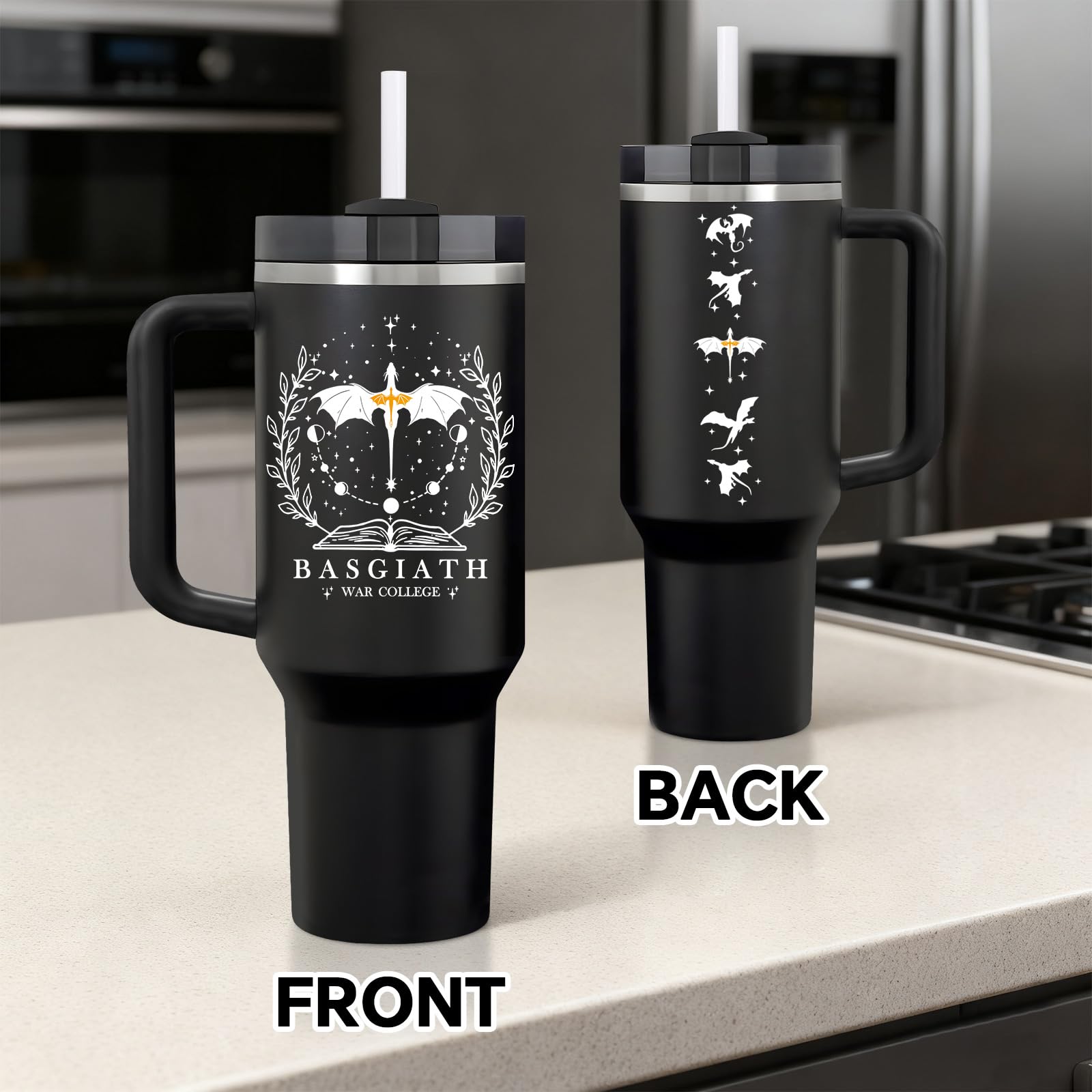 Fufendio car-cup-holder friendly tumbler for on-the-go reading