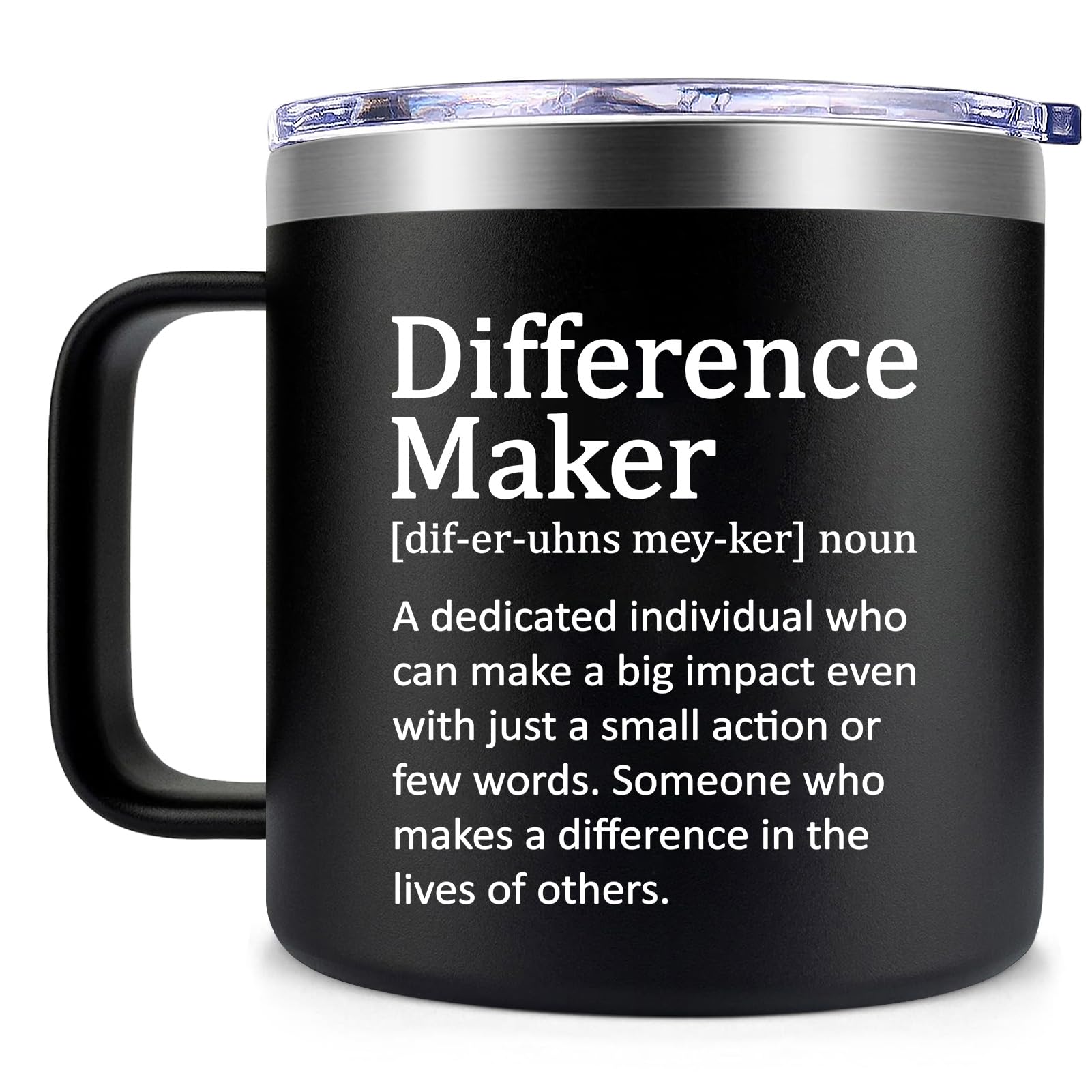 Fufendio Difference Maker Mug 14oz front view, ideal gift for men
