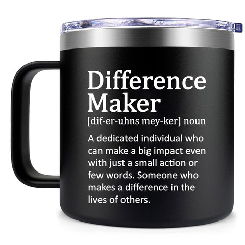 Fufendio Difference Maker Mug 14oz front view, ideal gift for men