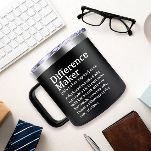 Fufendio mug on an office desk setup for daily motivation