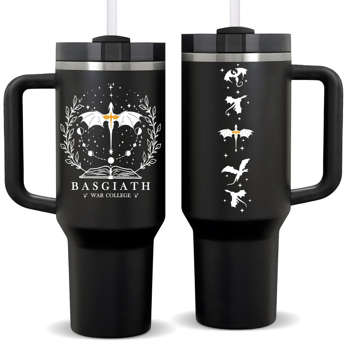 Fufendio Fourth Wing 40oz tumbler with dragon art for fantasy readers