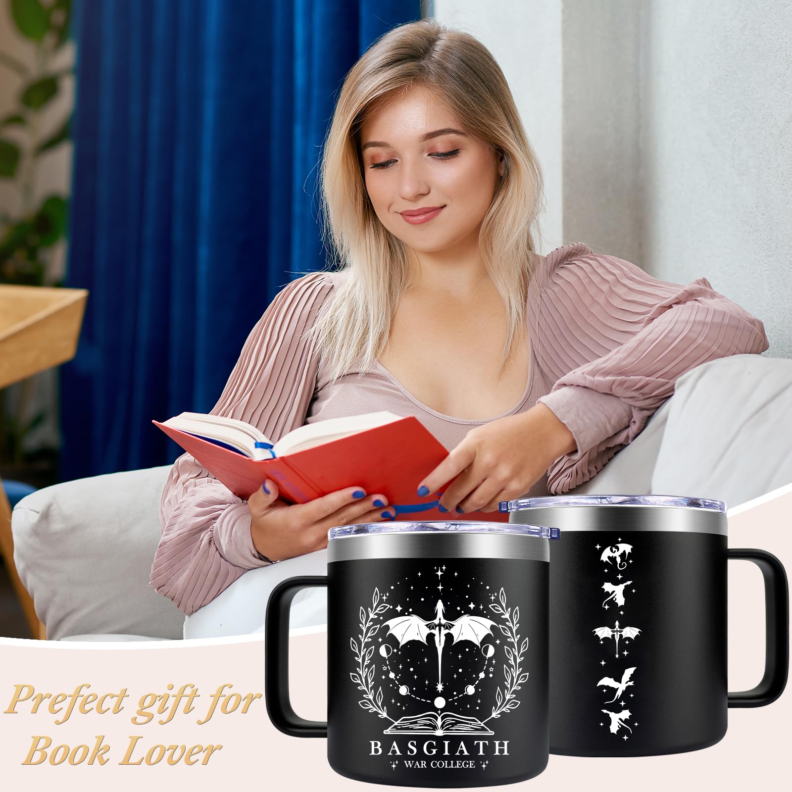 Fufendio Fourth Wing mug showing 14oz capacity for generous pours