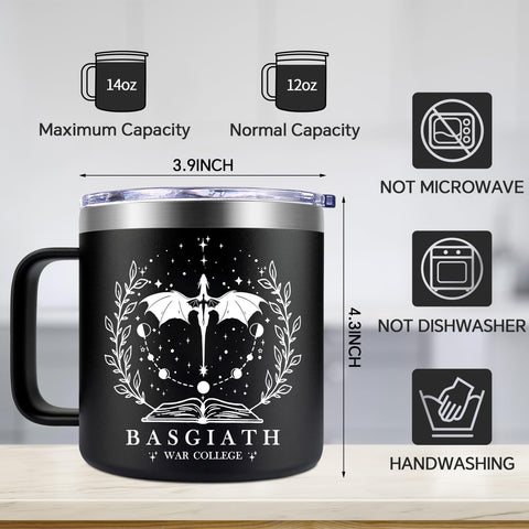 Fufendio Fourth Wing mug featuring a mystical landscape dragon scene