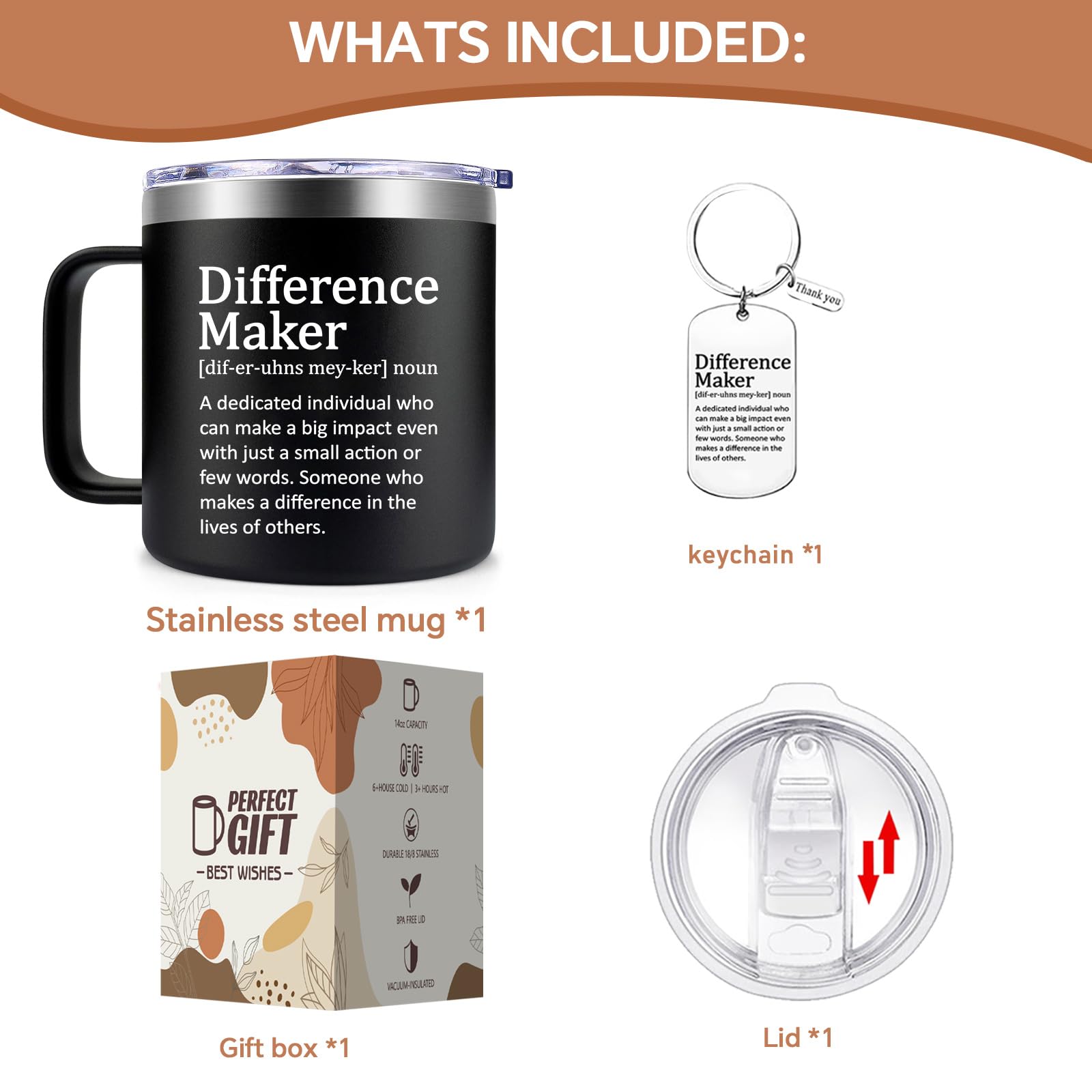 Fufendio spill-proof mug with easy grip handle for busy days