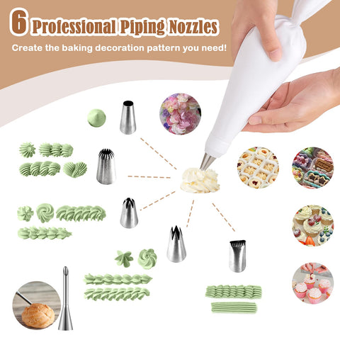 FUGVBB reusable 16-inch piping bag offers steady control during frosting.