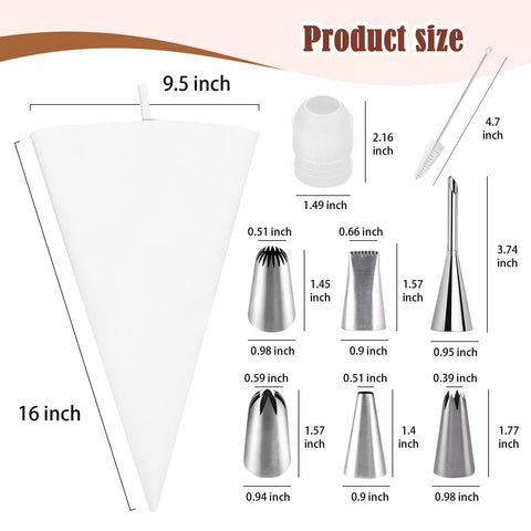 FUGVBB stainless-steel piping tips deliver sharp lines and durable performance.