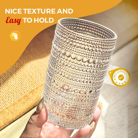 FULGNU Hobnail 10oz glass ideal for everyday beverages and casual toasts.