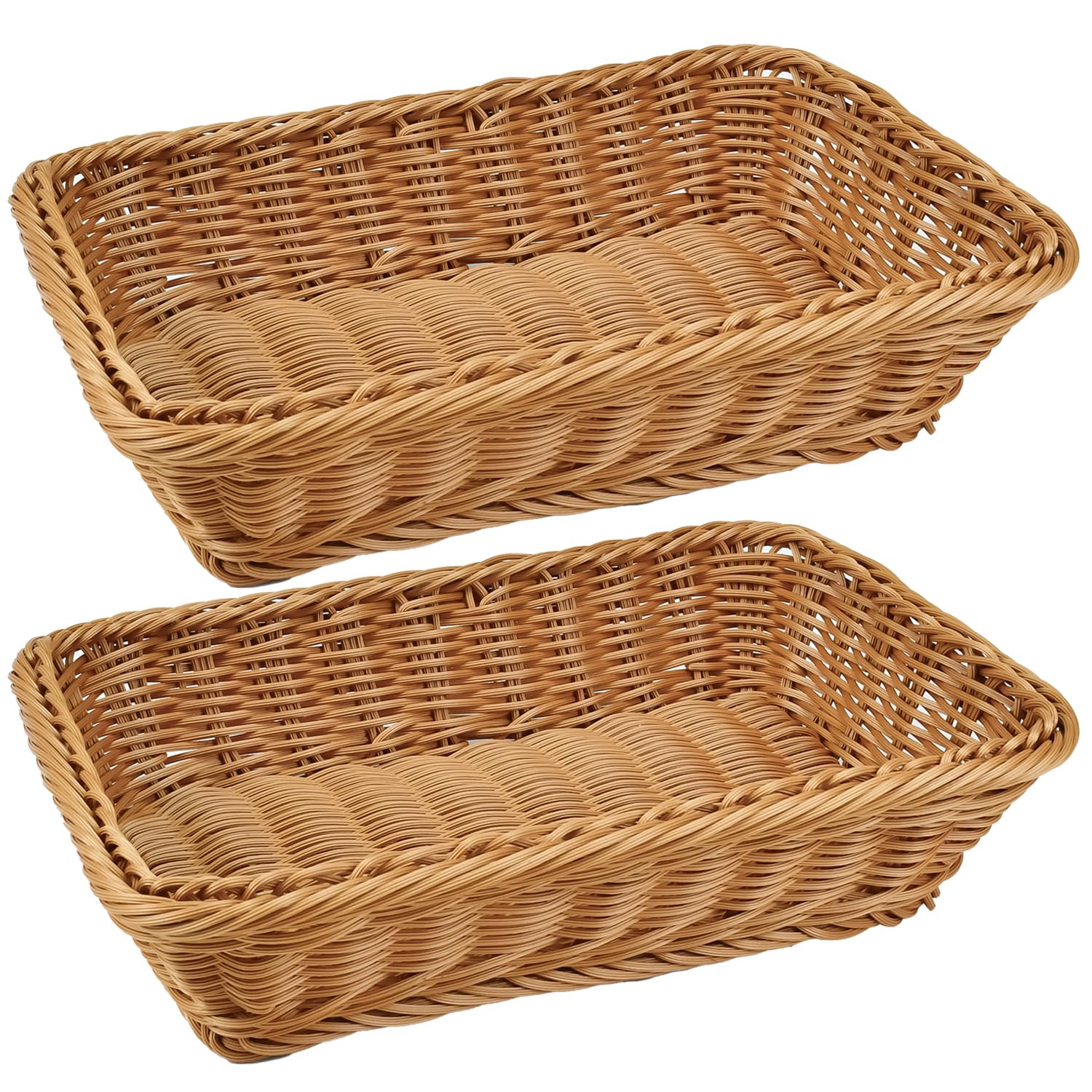 Fulhdedi bread basket rectangular 12in, front view for organized dining.
