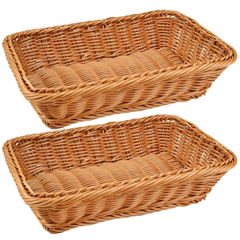 Fulhdedi bread basket rectangular 12in, front view for organized dining.