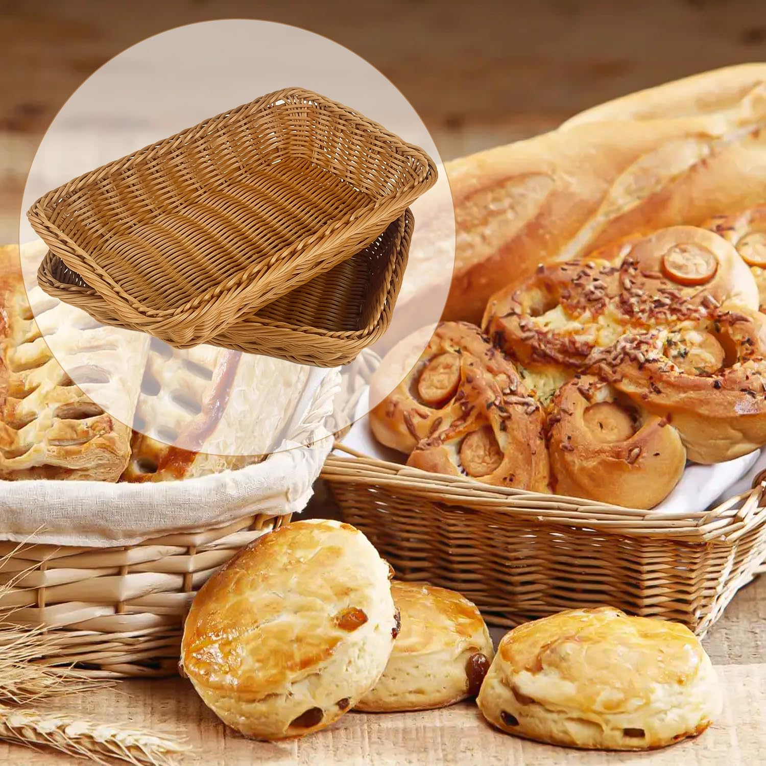 Fulhdedi multi-use basket for bread, crackers, or vegetables neatly stored.